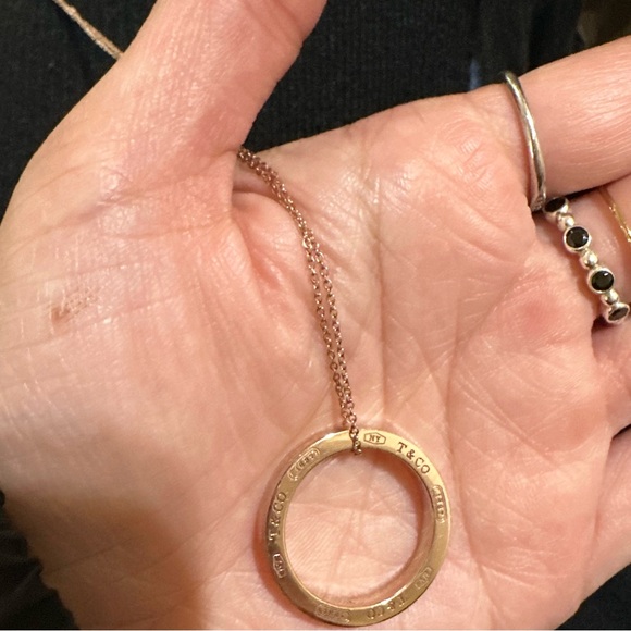 Tiffany and co RARE 1837 Rubedo Rose Gold Circle Necklace - Picture 2 of 2